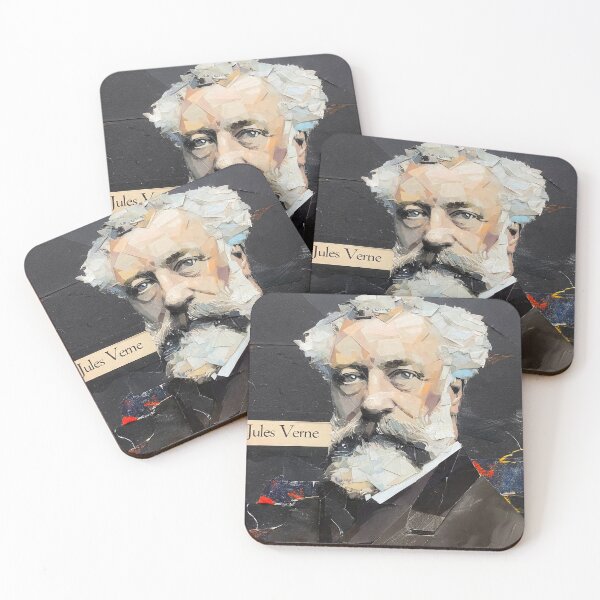 Item preview, Jules Verne – Literary Collage Portrait Art Print | Science Fiction Adventure Poster designed and sold by OzzFrequency.