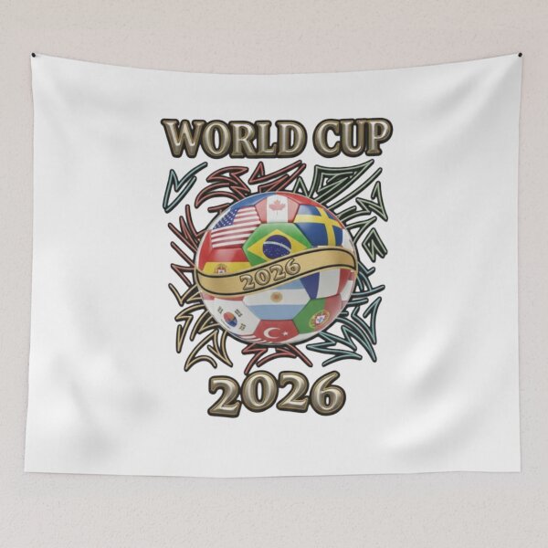 Item preview, 2026 World Cup Soccer Ball Flags - Global Football Championship Celebration designed and sold by Deviantfant.