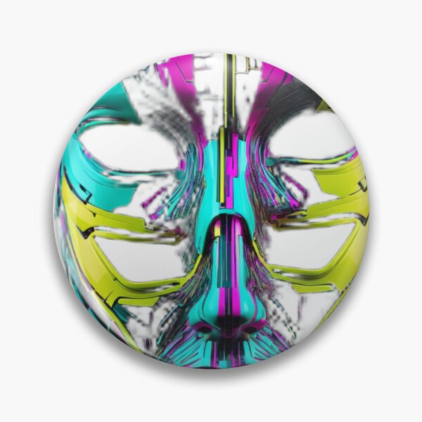 Item preview, V2 Neon Fragment Mask | Abstract Cyber Face Artwork designed and sold by Memora405.