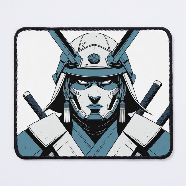 Item preview, Samurai Warrior T-Shirt — Front Face Helmet Crossed Swords Graphic Tee for Samurai and Warrior Art Lovers designed and sold by PaleInk.