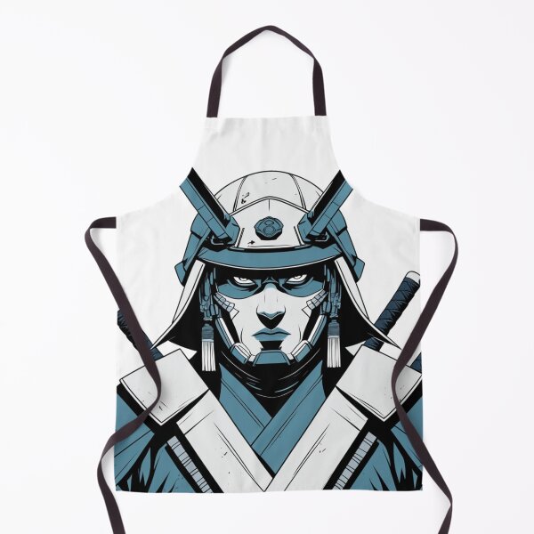 Item preview, Samurai Warrior T-Shirt — Front Face Helmet Crossed Swords Graphic Tee for Samurai and Warrior Art Lovers designed and sold by PaleInk.
