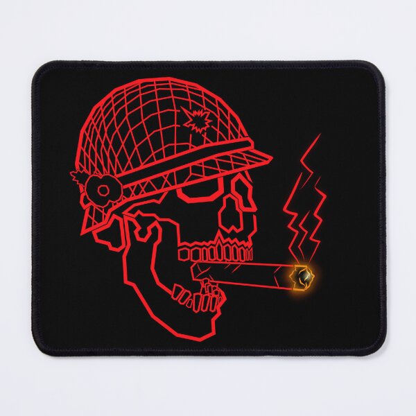 Item preview, Neon War Skull Smoking Cigar | Cyberpunk Skeleton Line Art designed and sold by Neon_Ronin.