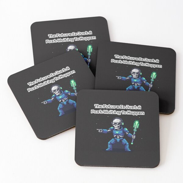 Item preview, Cyberpunk Pixel Art Skeleton "The Future Is Just A Past Waiting To Happen" Sci Fi designed and sold by Cipher & Soul.