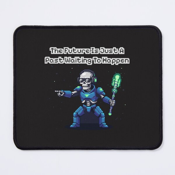 Item preview, Cyberpunk Pixel Art Skeleton "The Future Is Just A Past Waiting To Happen" Sci Fi designed and sold by Cipher & Soul.