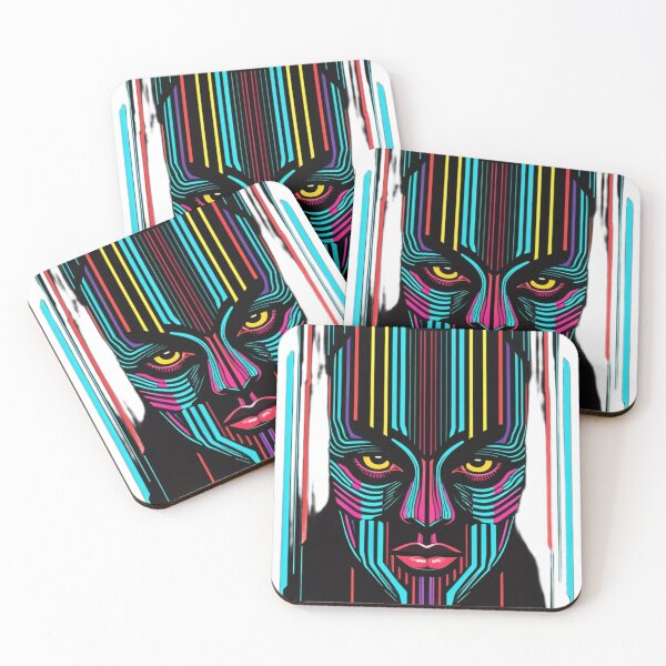 Item preview, V2 Neon Warrior Mask | Cyberpunk Glitch Face Design designed and sold by Memora405.