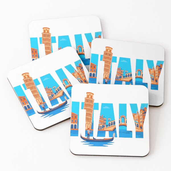 Item preview, Italy Travel Typography Venice Gondola Leaning Tower Art designed and sold by sky11PP.
