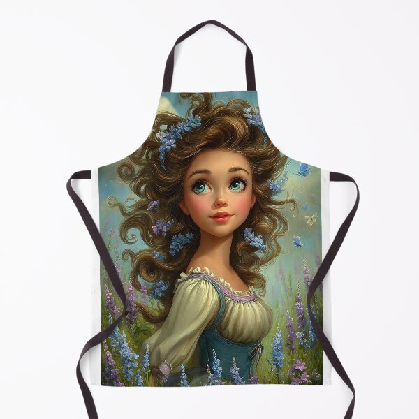Item preview, Enchanting Girl in Floral Meadow with Blue Butterflies designed and sold by Artessie.