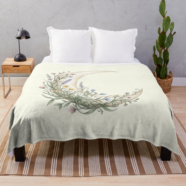 Item preview, Wild Moon Botanical - Pastel Crescent Moon & Flowers designed and sold by AIDreamsArt.