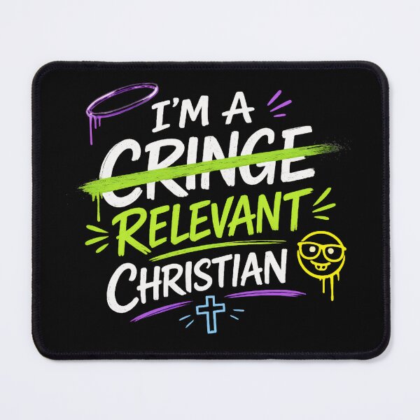 Item preview, I’m a Relevant Christian Neon Graffiti Print | Funny Faith Wall Art designed and sold by Alt Christian.