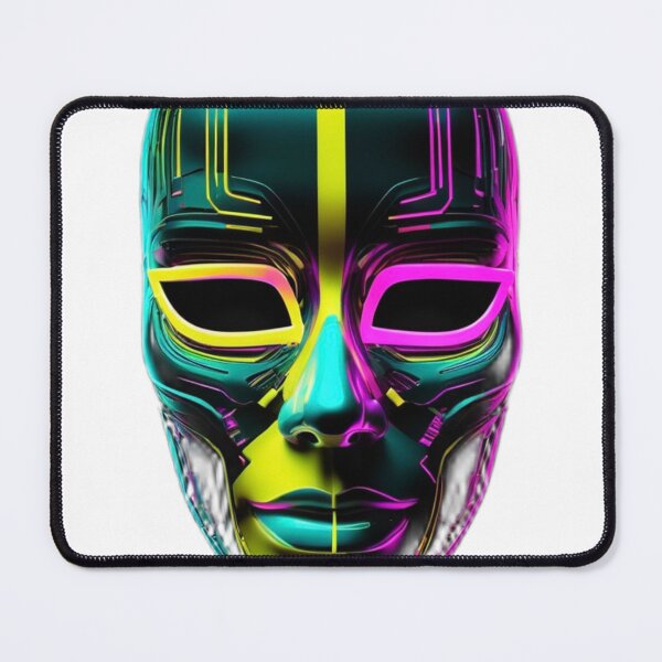 Item preview, V2 Neon Phantom Mask | Futuristic Glitch Face Art designed and sold by Memora405.
