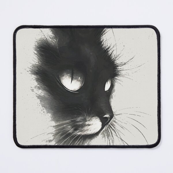 Item preview, Midnight Gaze Feline Charcoal Study designed and sold by RamyGallery.