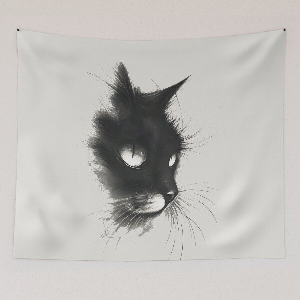 Item preview, Midnight Gaze Feline Charcoal Study designed and sold by RamyGallery.