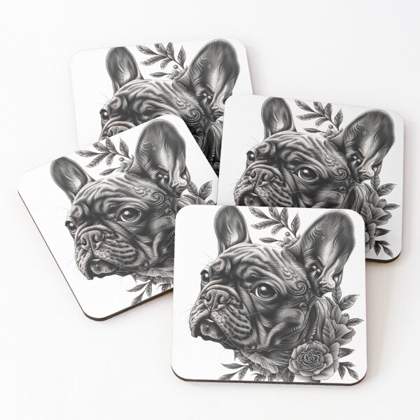 Item preview, French Bulldog puppy dog tattoo art designed and sold by MendaciousMina.