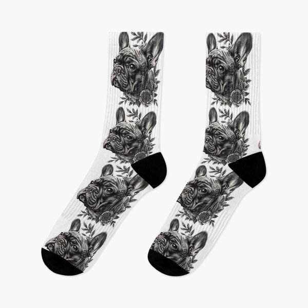 Item preview, French Bulldog puppy dog tattoo art designed and sold by MendaciousMina.