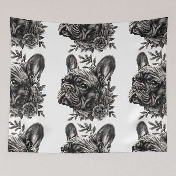 Item preview, French Bulldog puppy dog tattoo art designed and sold by MendaciousMina.