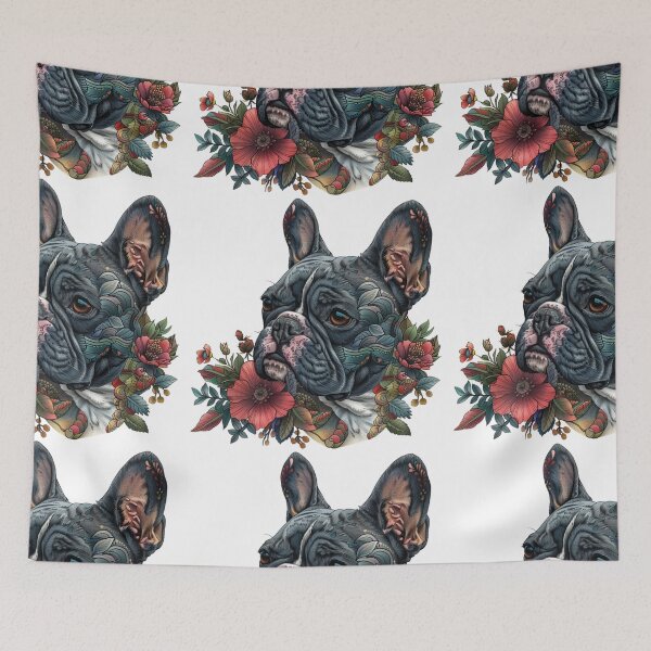 Item preview, French Bulldog puppy dog tattoo art designed and sold by MendaciousMina.