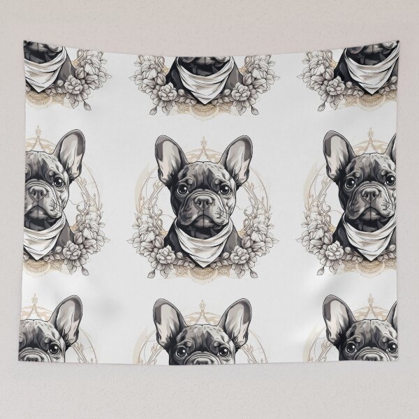 Item preview, French Bulldog puppy dog tattoo art designed and sold by MendaciousMina.