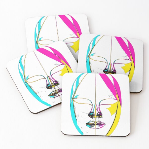 Item preview, Split Neon Mask | Abstract Dual Tone Face Design designed and sold by Memora405.