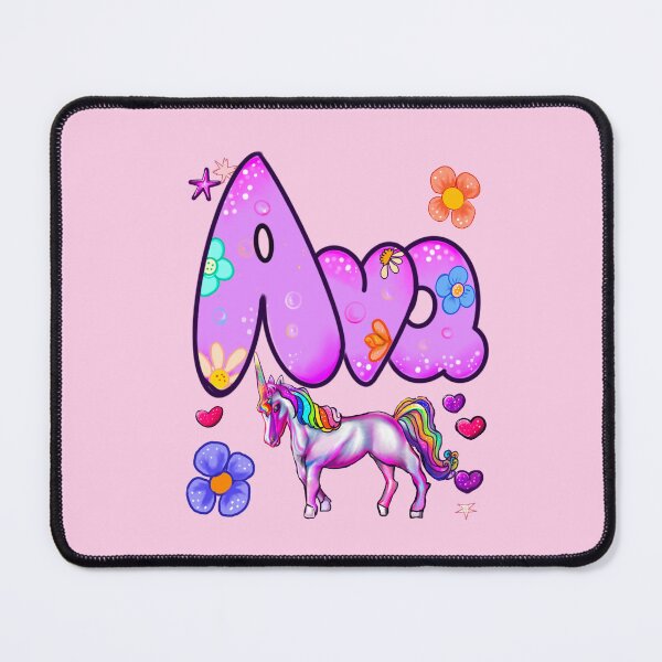 Item preview, Ava Name Design – Aesthetic Purple Floral with Cute Unicorn Illustration designed and sold by Artonmytee.