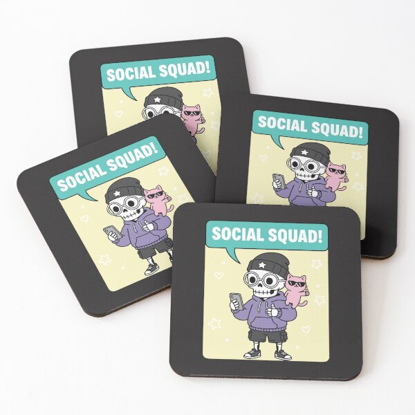 Item preview, "Social Squad" Funny Creepy Cute Skeleton Phone Addict designed and sold by Cipher & Soul.