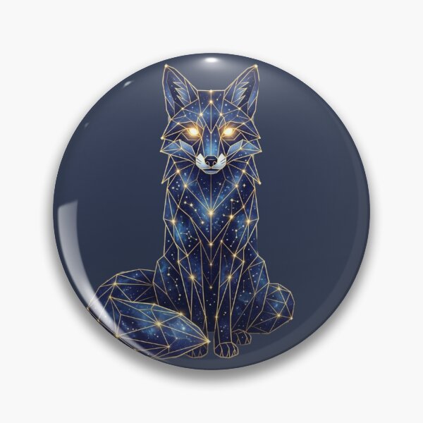 Item preview, Astral Fox Constellation - Geometric Indigo & Gold Galaxy designed and sold by AIDreamsArt.