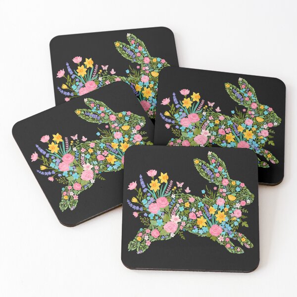 Item preview, Floral Bunny Rabbit Spring Flower Silhouette Art designed and sold by sky11PP.