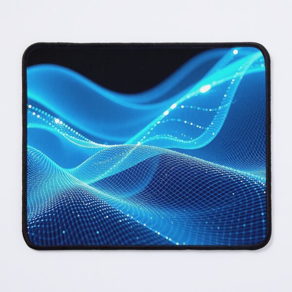 Item preview, Luminous Blue Digital Wave Landscape designed and sold by IntelliMindDesigns.