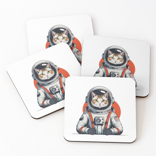 Item preview, Space Cat T-Shirt — Minimal Astronaut Cat Red Circle Graphic Tee for Cat Lovers and Space Enthusiasts designed and sold by PaleInk.