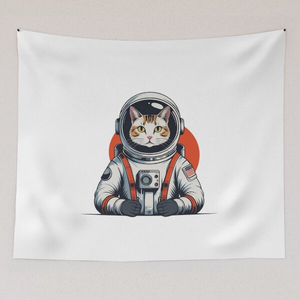 Item preview, Space Cat T-Shirt — Minimal Astronaut Cat Red Circle Graphic Tee for Cat Lovers and Space Enthusiasts designed and sold by PaleInk.