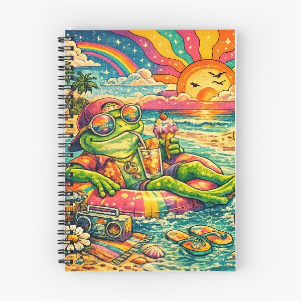 Item preview, Psychedelic Summer Frog Retro Beach Vibes Cute Vintage Frog Aesthetic designed and sold by artistezone.