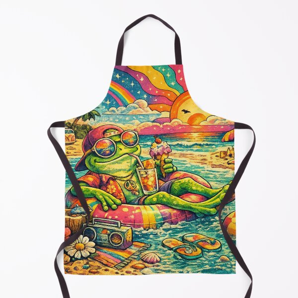 Item preview, Psychedelic Summer Frog Retro Beach Vibes Cute Vintage Frog Aesthetic designed and sold by artistezone.