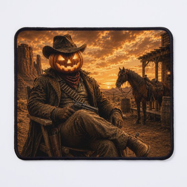 Item preview, Headless Horseman Outlaw Resting – Halloween Western Fantasy Art designed and sold by TheHorsemanRidesAgain.