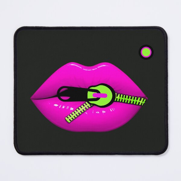 Item preview, Neon Pink Lips with Green Zipper Graphic T-Shirt designed and sold by Aimetoi.