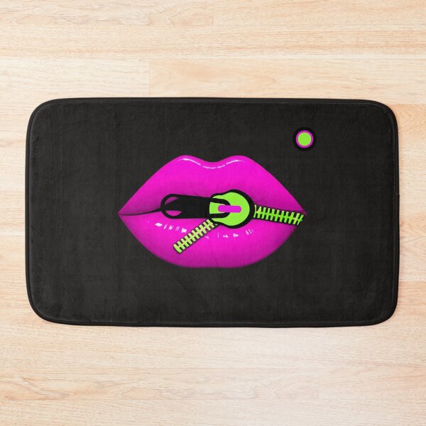 Item preview, Neon Pink Lips with Green Zipper Graphic T-Shirt designed and sold by Aimetoi.