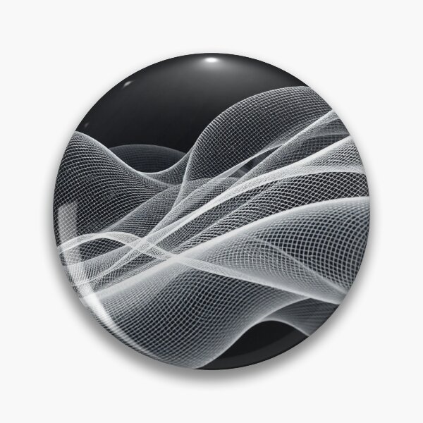 Item preview, Monochrome Futuristic Mesh Wave Art designed and sold by IntelliMindDesigns.