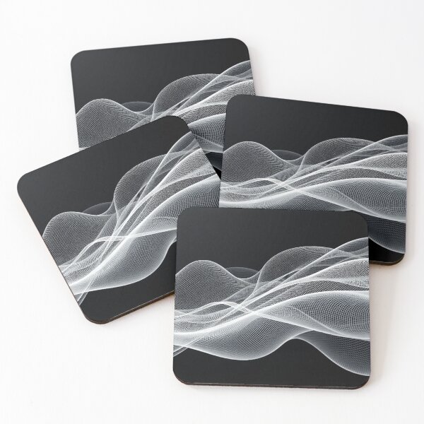 Item preview, Monochrome Futuristic Mesh Wave Art designed and sold by IntelliMindDesigns.