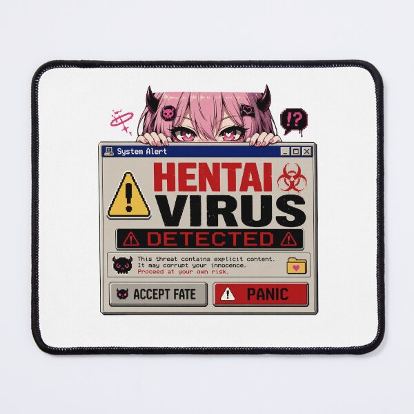 Item preview, Hentai Virus Detected Retro Anime Popup designed and sold by POD DYNASTY.