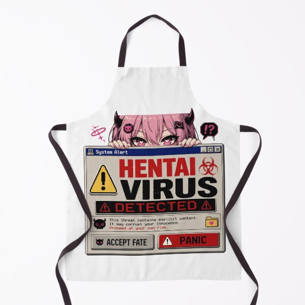Item preview, Hentai Virus Detected Retro Anime Popup designed and sold by POD DYNASTY.