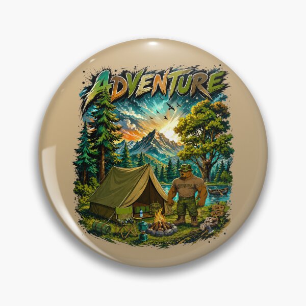 Item preview, Adventure Camp Bear – Wilderness Camping Graphic T-Shirt designed and sold by Aimetoi.