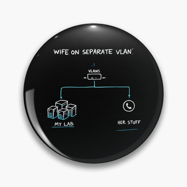 Item preview, Wife On Separate VLAN Tech Humor designed and sold by NorthingShop.