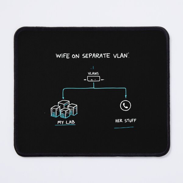 Item preview, Wife On Separate VLAN Tech Humor designed and sold by NorthingShop.