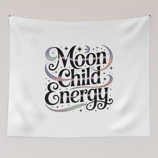 Item preview, Moon Child Energy Boho Astrology Design designed and sold by Cool-cat-art.
