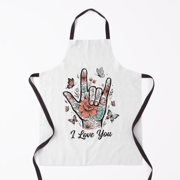 Item preview, I Love You ASL Floral Butterflies Design, Sign Language Love Gift, Cute Butterfly Graphic Tee designed and sold by AsturShop.