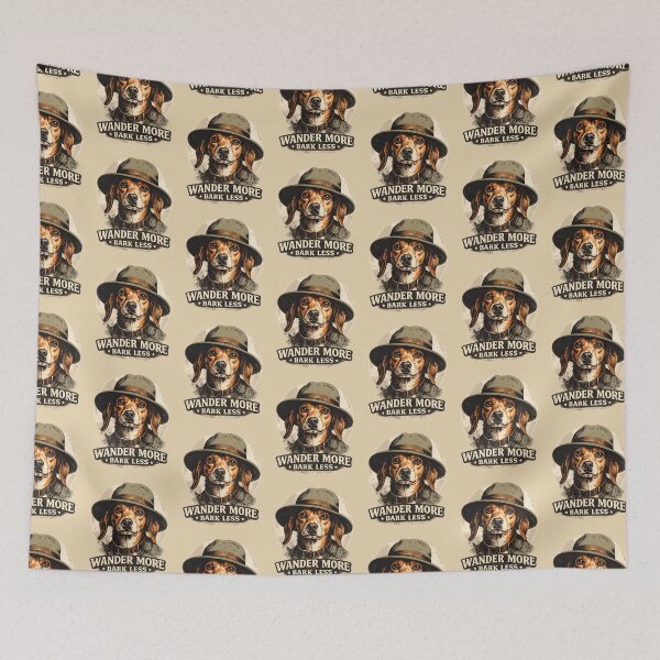 Item preview, WANDER MORE BARK LESS Vintage Beagle Shirt | Retro Adventure Dog Hoodie designed and sold by Irysek.