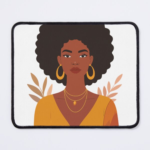 Item preview, Modern Afro Woman Portrait - Mustard Yellow & Gold Minimalist Wall Art designed and sold by BestChoiceService.