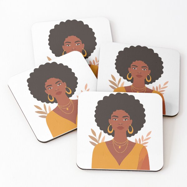 Item preview, Modern Afro Woman Portrait - Mustard Yellow & Gold Minimalist Wall Art designed and sold by BestChoiceService.