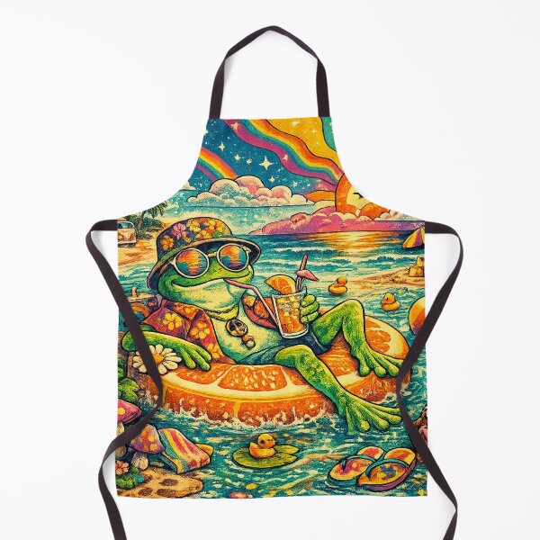 Item preview, Psychedelic Summer Frog Retro Beach Vibes Cute Vintage Frog Aesthetic designed and sold by artistezone.