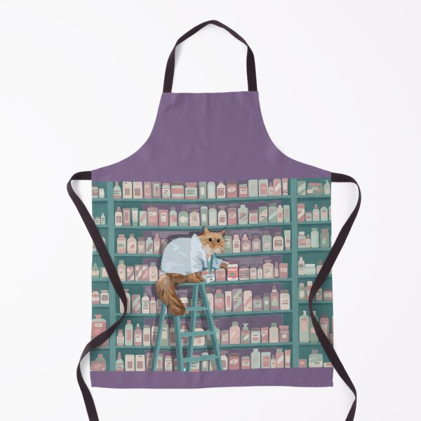 Item preview, The Pharmacist Cat – Cozy Pastel Pharmacy Illustration designed and sold by Kataverse.