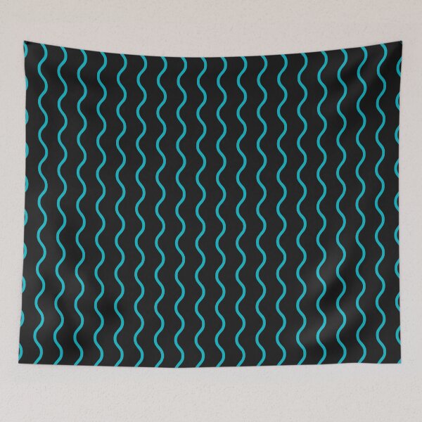Item preview, Black And Cyan Waves Pattern designed and sold by pattern-archive.