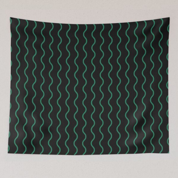 Item preview, Black And Green Waves Pattern designed and sold by pattern-archive.